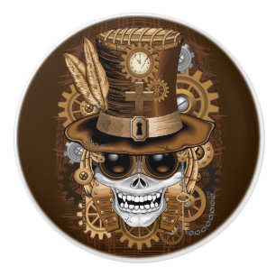 Skull Steampunk Voodoo Retro Maskin Knopp