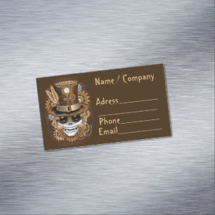 Skull Steampunk Voodoo Retro Maskin Magnetiska Visitkort