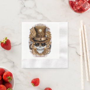 Skull Steampunk Voodoo Retro Maskin Pappersservett