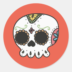 SKULL STICKER-ANPASSADE RUNT KLISTERMÄRKE