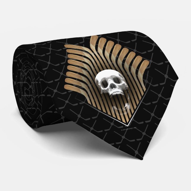 Skull & Sticks (Hockey) Neck Tie Slips (Rullad)
