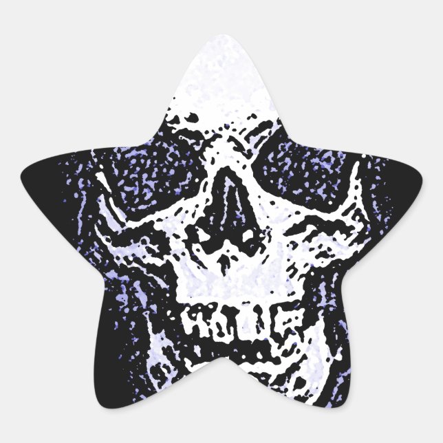 Skull Stjärnformat Klistermärke (Framsida)