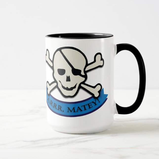 Skull - svart 15 oz Ringer Mugg (Höger)