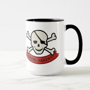 Skull - svart 15 oz Ringer Mugg
