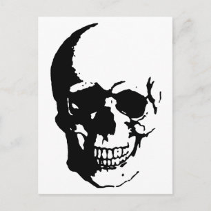 Skull - Svart och vit Metall-Fantasy Art Vykort