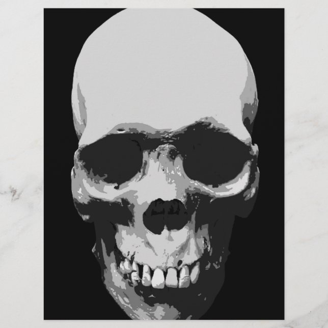 Skull, svart och vit popup-bild (Framsida)