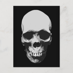 Skull, svart och vit popup-bild vykort