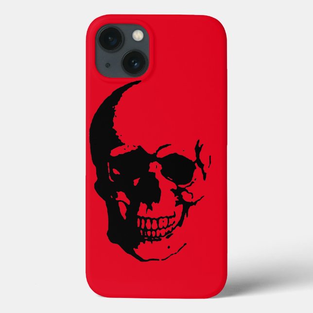 Skull - Svart rödtunga Metall Sten Fantasy Pop Art (Baksida)