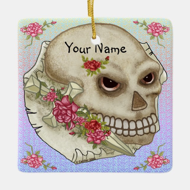 Skull Sword-ornament Julgransprydnad Keramik (Framsida)