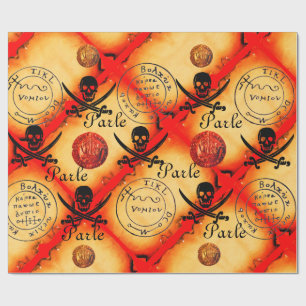 SKULL,SWORDER,PIRATER TREASURE KARTA PARCHMENT Par Presentpapper