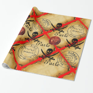 SKULL,SWORDER,PIRATER TREASURE KARTA PARCHMENT Par Presentpapper