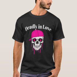 Skull T-Shirt Deadly i Kärlek Trendig Graphic Tee