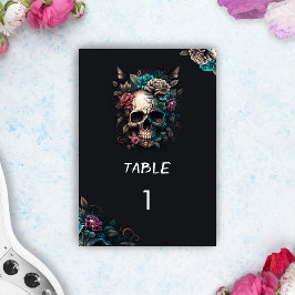 Skull Tatto Rock and roll Gothic Bröllop Bordsnummer