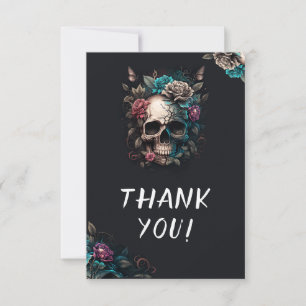Skull Tatto Rock and roll Gothic Bröllop Tack Kort