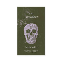 Skull Tattoo Artist Oliv grönt Gothic Grunge