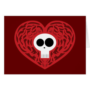 Skull Tattoo Heart Hälsningskort