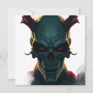 Skull Tecknads Stil Illustration Fantasy Art Card