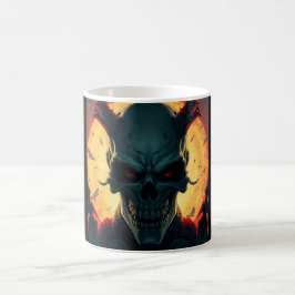 Skull Tecknads Stil Illustration Fantasy Art Kaffemugg