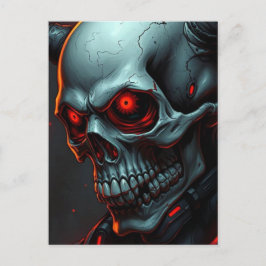 Skull Tecknads Stil Illustration Fantasy Art Vykort
