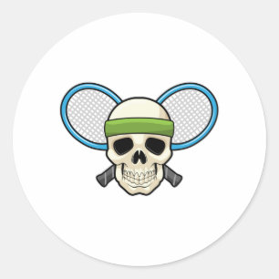 Skull Tennis Tennis racket Runt Klistermärke