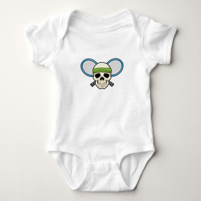 Skull Tennis Tennis racket T Shirt (Framsida)