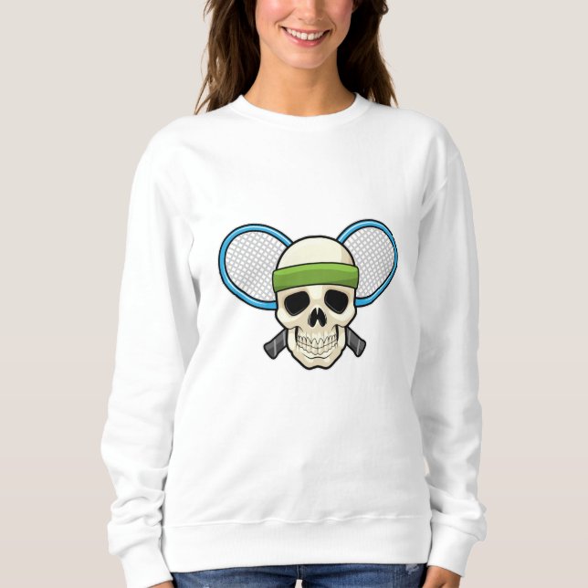 Skull Tennis Tennis racket T Shirt (Framsida)