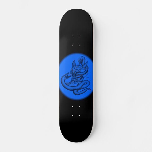 Skull - Teufelschädel mit Schlange Skateboard Bräda 21,5 Cm (Framsida)
