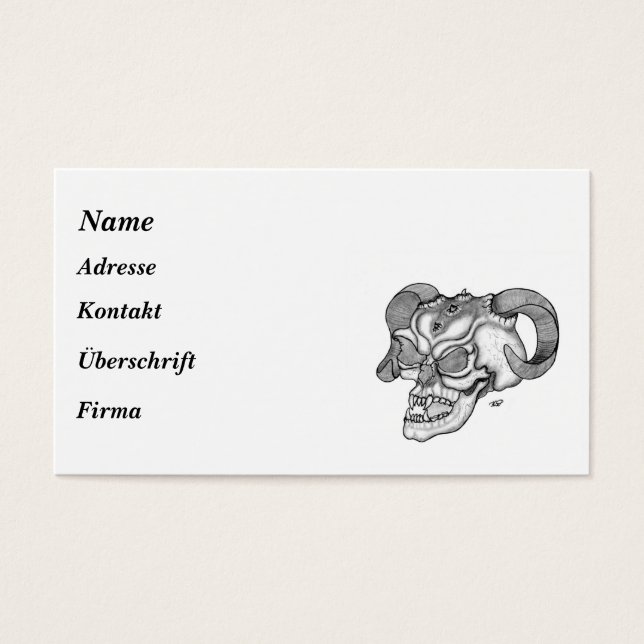 Skull - Teufelschädel Visitkort (Framsidan)