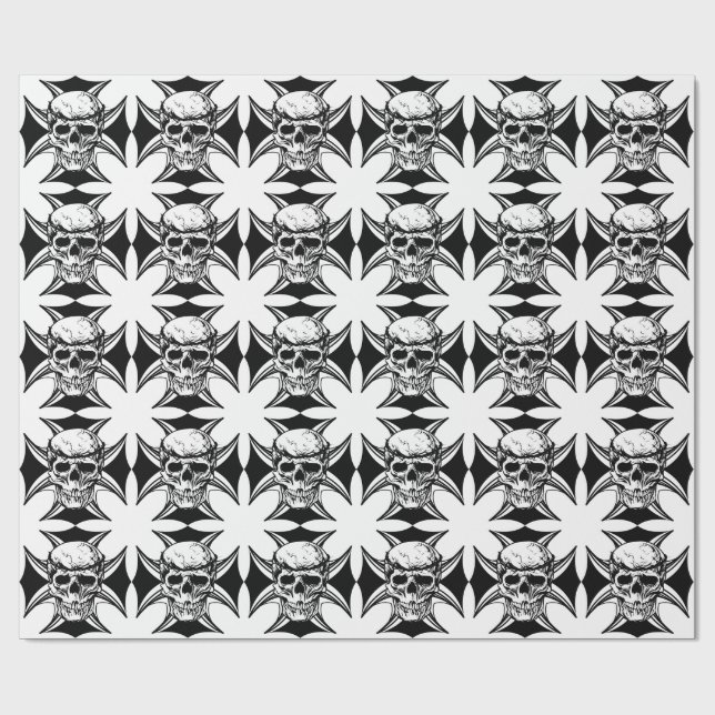 Skull thorn krona kor goth biker art presentpapper (Platt)