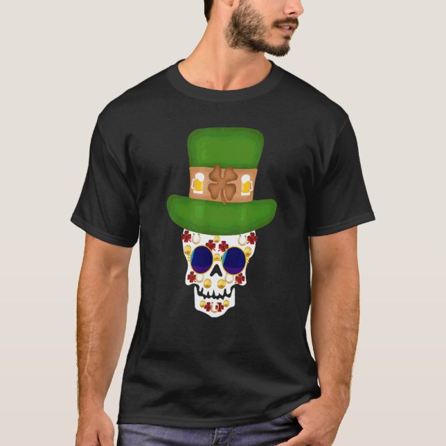 Skull Top hat-risskon C Löv T Shirt (Framsida)