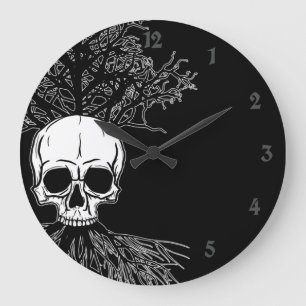 Skull & Träd Stor Klocka