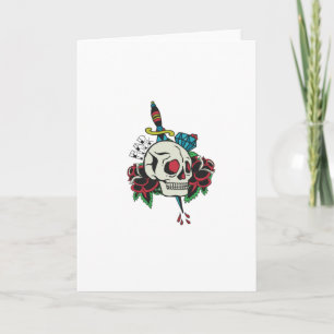 Skull, traditionell tatuering kort