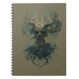 Skull Tree Surreal Dark Nature Notebook Anteckningsbok