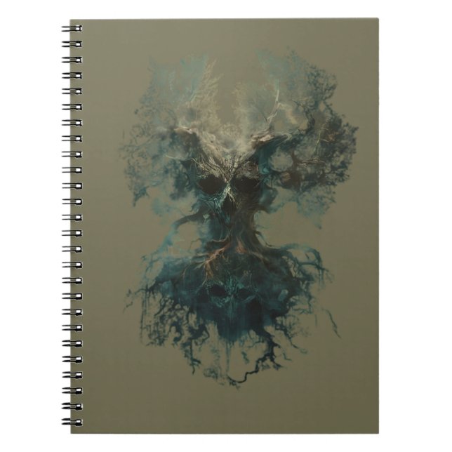 Skull Tree Surreal Dark Nature Notebook Anteckningsbok (Framsidan)