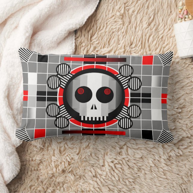 Skull TV dekorativ kudde lumbar (Filt)
