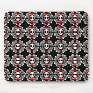 Skull TV Round multi-moussed svart Musmatta