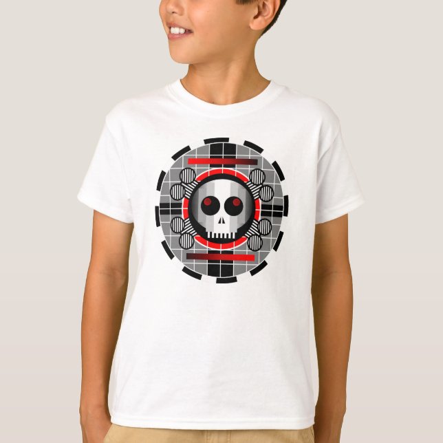 Skull TV Rund t-shirt barn grund vit (Framsida)