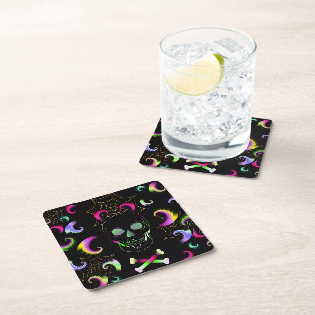 Skull Underlägg Papper Kvadrat (Insitu)