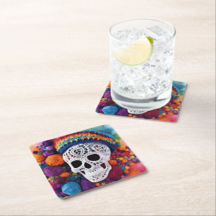 Skull Underlägg Papper Kvadrat