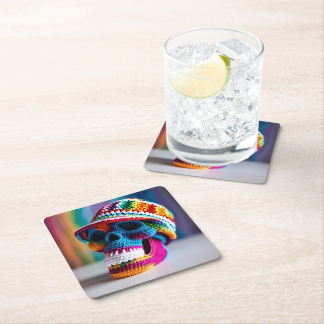 Skull Underlägg Papper Kvadrat (Insitu)
