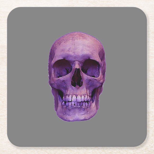 Skull Underlägg Papper Kvadrat (Framsidan)