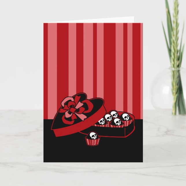 Skull Valentine Candy Helgkort (Framsida)