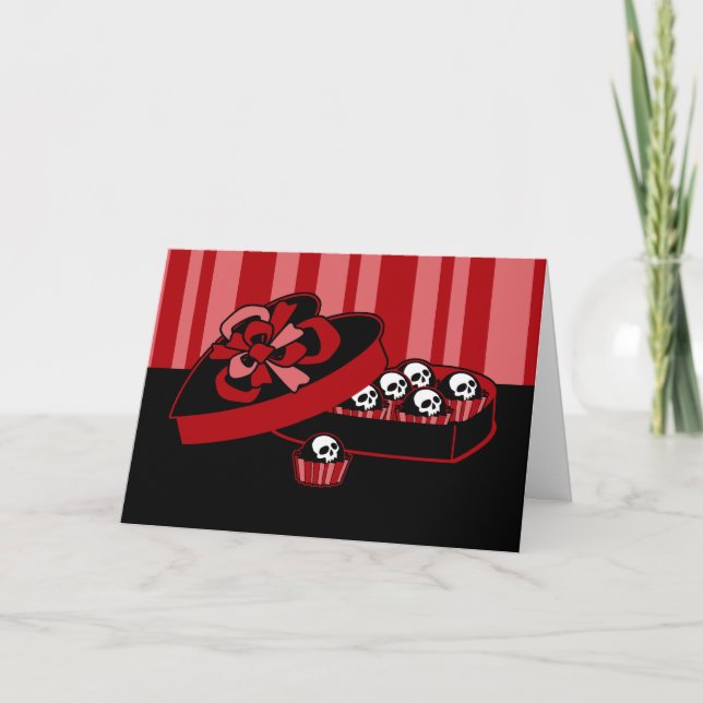 Skull Valentine Candy Helgkort (Framsida)