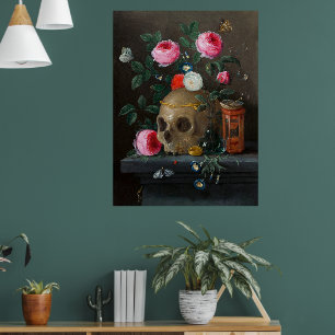 Skull Vanitas still Life Jan van Kessel Poster
