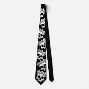 Skull vid Krona Gothic Teckning Black Slips