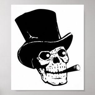 Skull w/Top hat Poster