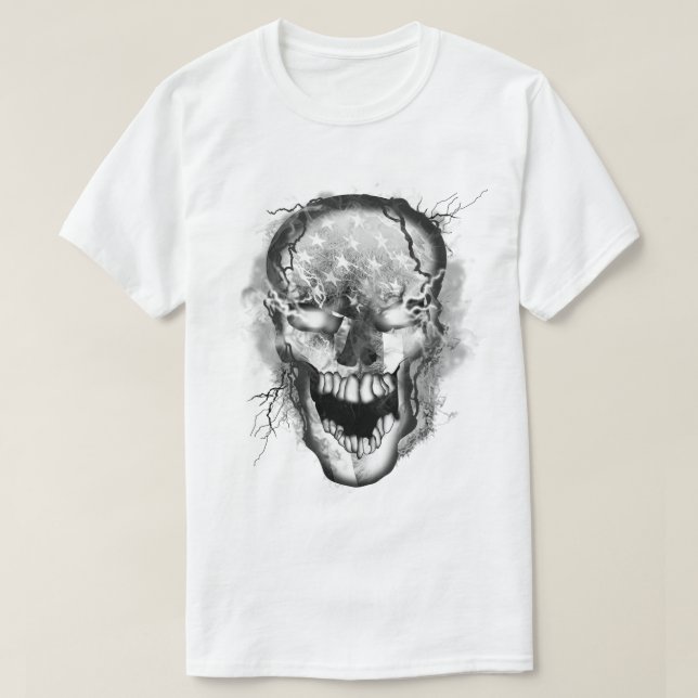 Skull Warrior USA T Shirt (Design framsida)