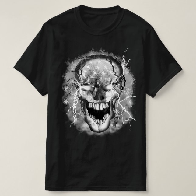 Skull Warrior USA T Shirt (Design framsida)