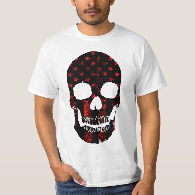 Skull Warrior USA T Shirt (Framsida)