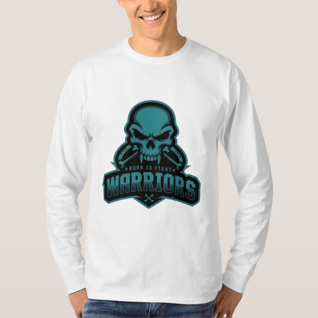 Skull Warriors Gaming Långärmad T-Shirt (Framsida)